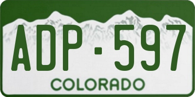 CO license plate ADP597