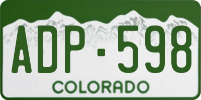 CO license plate ADP598