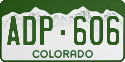 CO license plate ADP606