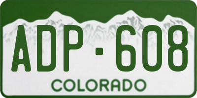 CO license plate ADP608