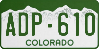 CO license plate ADP610