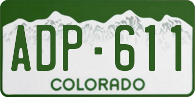 CO license plate ADP611