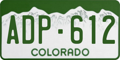 CO license plate ADP612