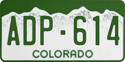 CO license plate ADP614