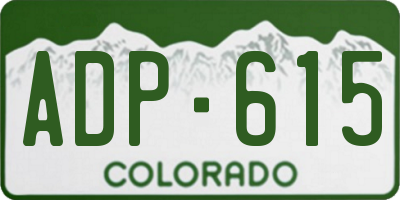 CO license plate ADP615