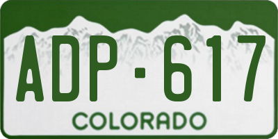 CO license plate ADP617