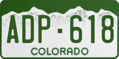 CO license plate ADP618