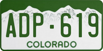 CO license plate ADP619