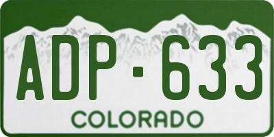 CO license plate ADP633