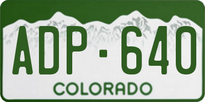 CO license plate ADP640