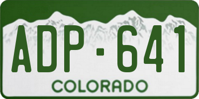 CO license plate ADP641