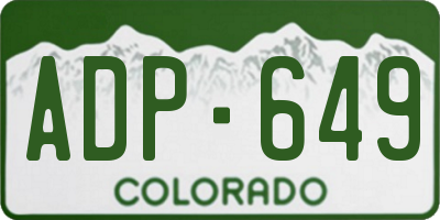 CO license plate ADP649