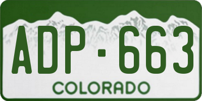 CO license plate ADP663