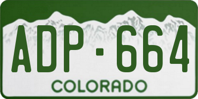 CO license plate ADP664