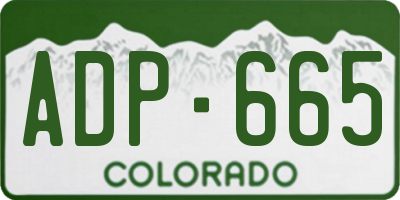 CO license plate ADP665