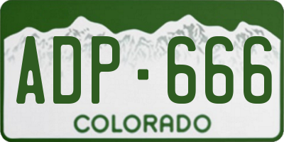 CO license plate ADP666