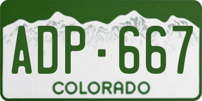 CO license plate ADP667