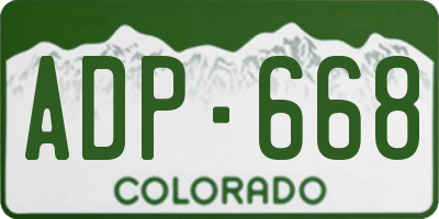 CO license plate ADP668