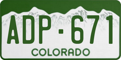 CO license plate ADP671
