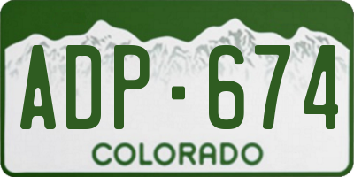 CO license plate ADP674