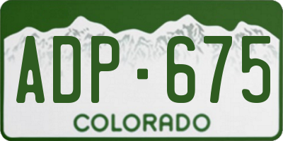 CO license plate ADP675