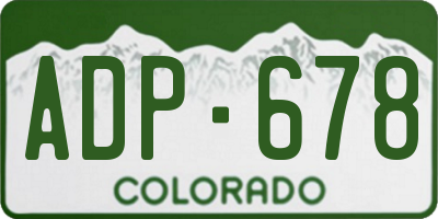 CO license plate ADP678