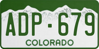 CO license plate ADP679