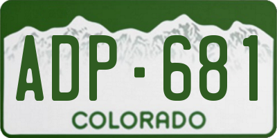 CO license plate ADP681
