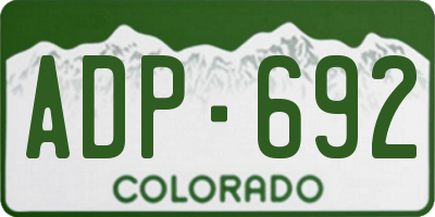 CO license plate ADP692