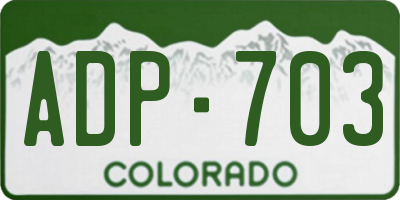 CO license plate ADP703