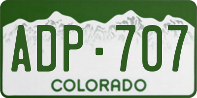 CO license plate ADP707