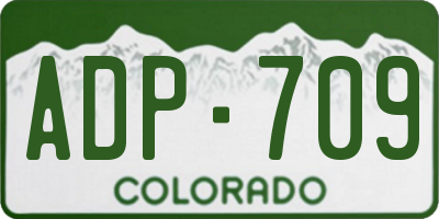 CO license plate ADP709