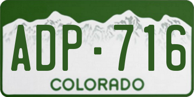 CO license plate ADP716