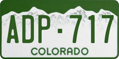 CO license plate ADP717