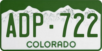 CO license plate ADP722