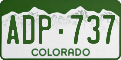 CO license plate ADP737