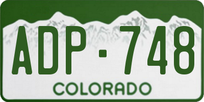 CO license plate ADP748