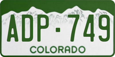 CO license plate ADP749