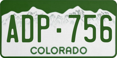 CO license plate ADP756