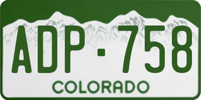 CO license plate ADP758