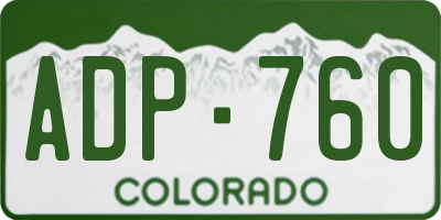 CO license plate ADP760