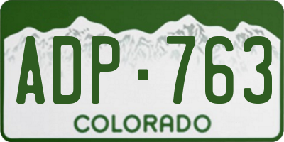 CO license plate ADP763