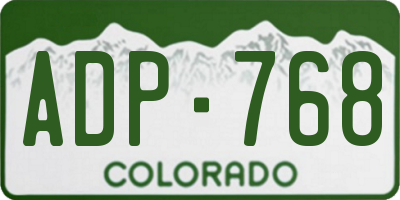 CO license plate ADP768