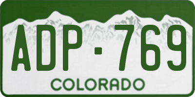 CO license plate ADP769