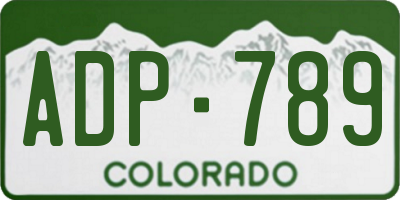 CO license plate ADP789