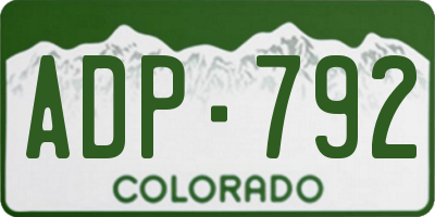 CO license plate ADP792