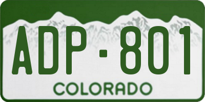 CO license plate ADP801