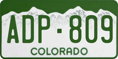 CO license plate ADP809