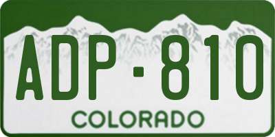 CO license plate ADP810