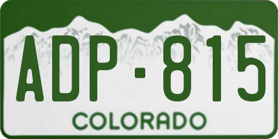CO license plate ADP815